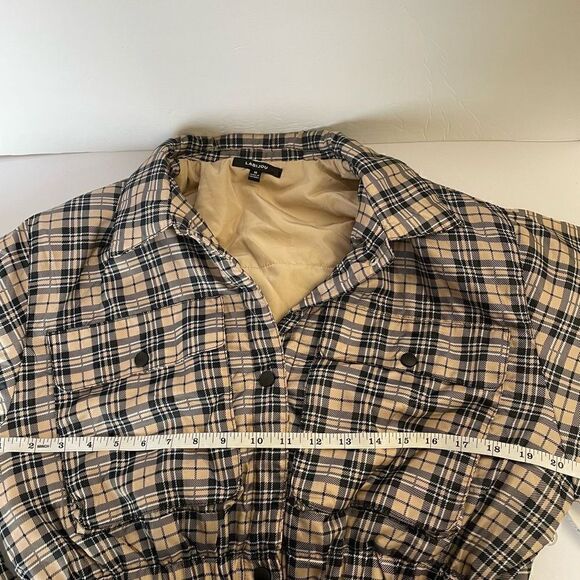 New!Labijou| Jacket| Puffer| Plaid print| Medium| Elastic waistband - Picture 4 of 16